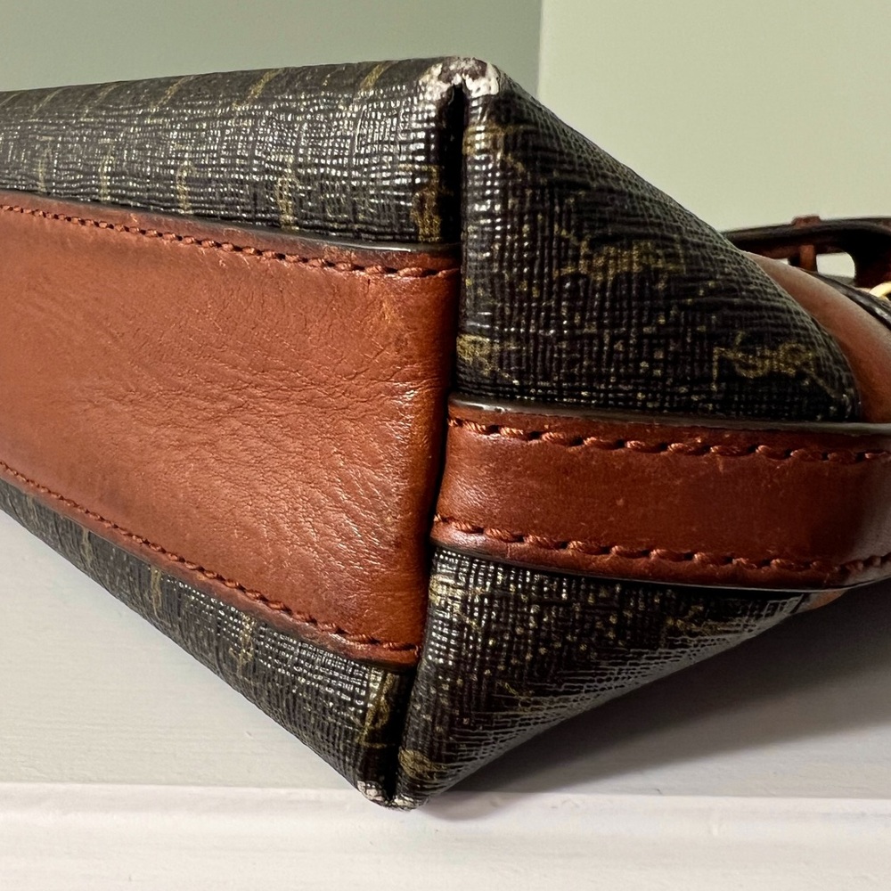 Authentic YSL Canvas and Leather Striped Tote Bag - Picture 14 of 16